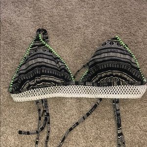 Black and cream bikini top